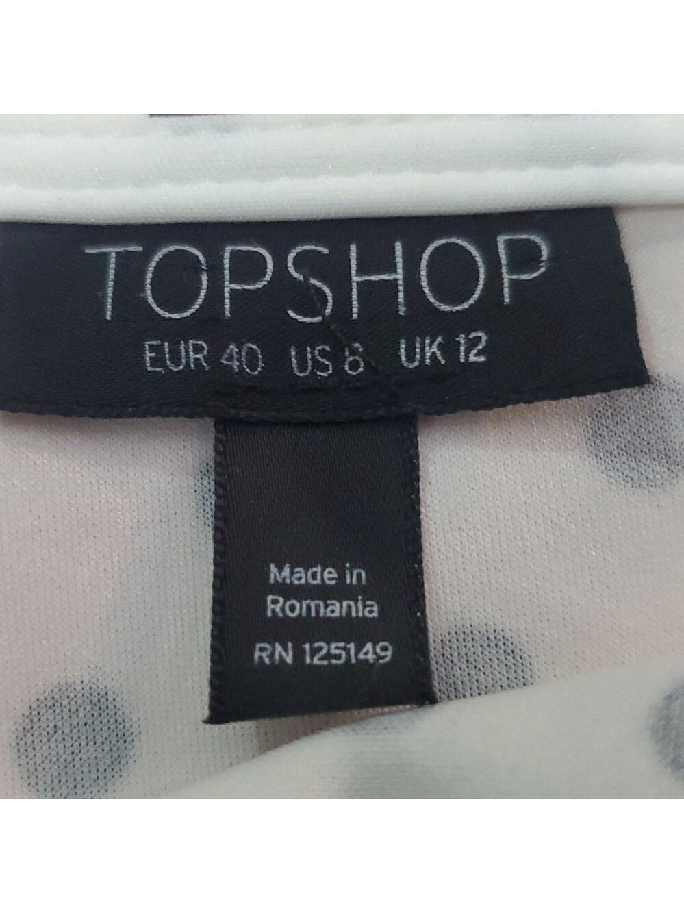 Topshop Black and White Polka Dot Crop Top Size 8 - Picture 5 of 7